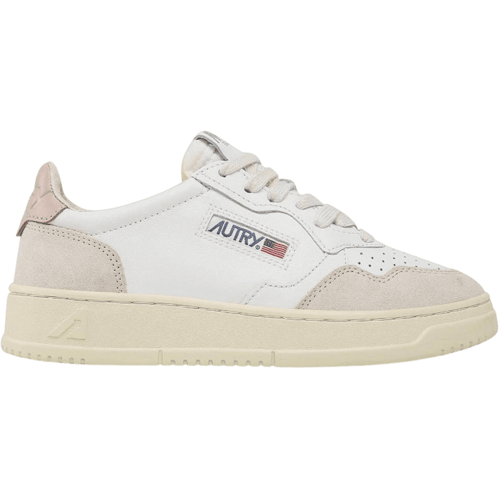 Autry Medalist Leather Low White Pink (Women's)