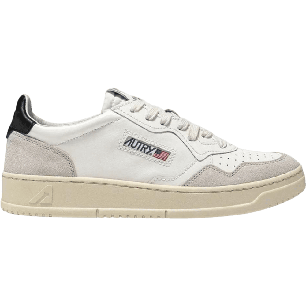 Autry Medalist Leather Low White Black Beige (Women's)