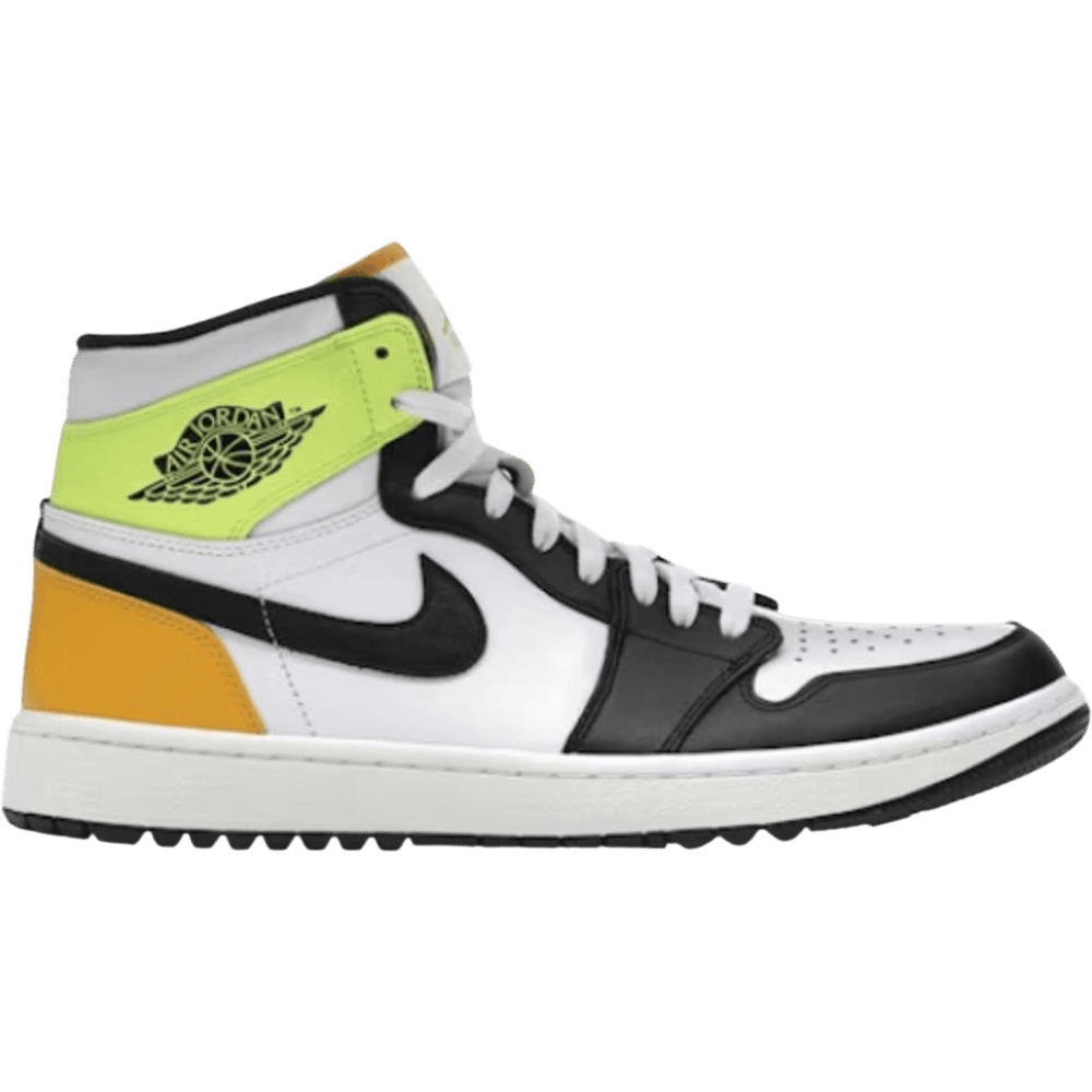 Jordan 1 Retro High G White University Gold Volt Black