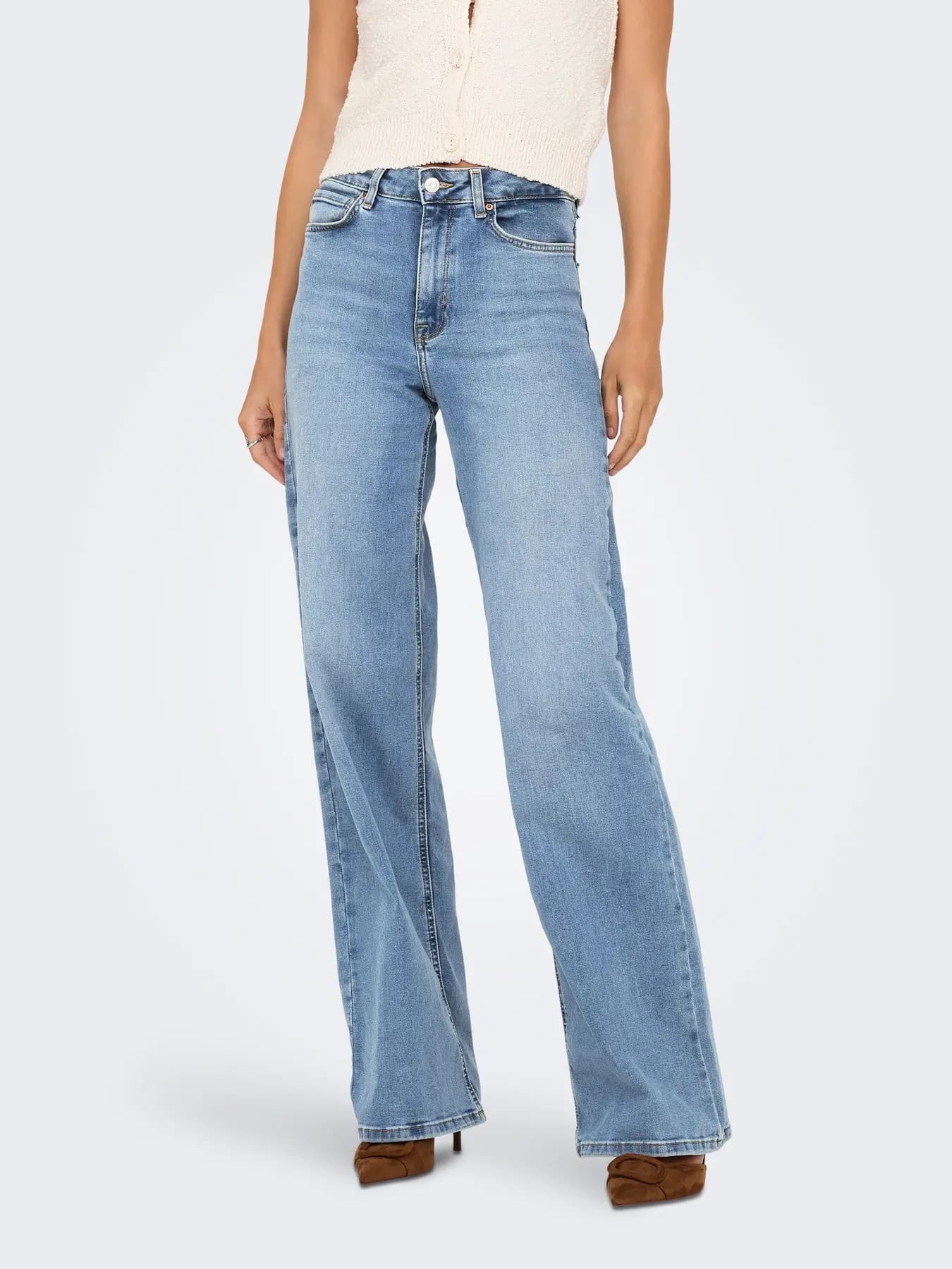 Only Madison Blush Wide Leg Fit Cro371 High Waist
