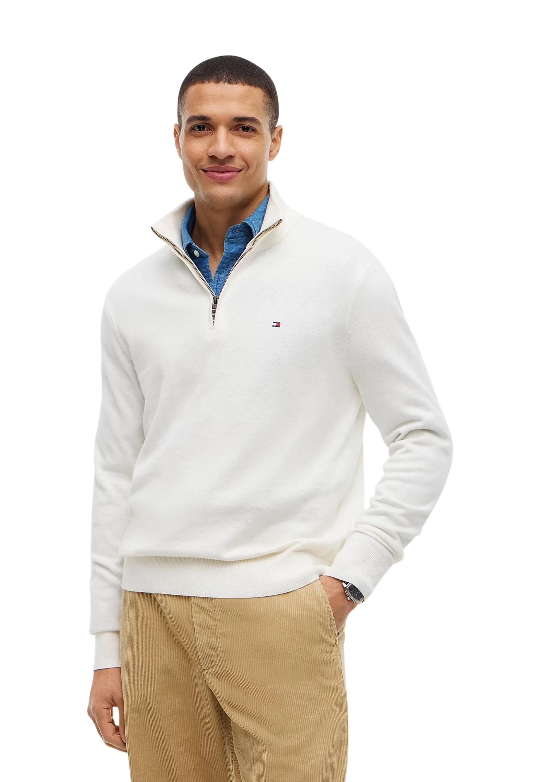 Tommy Hilfiger Pima Org Ctn Mock Half Zip