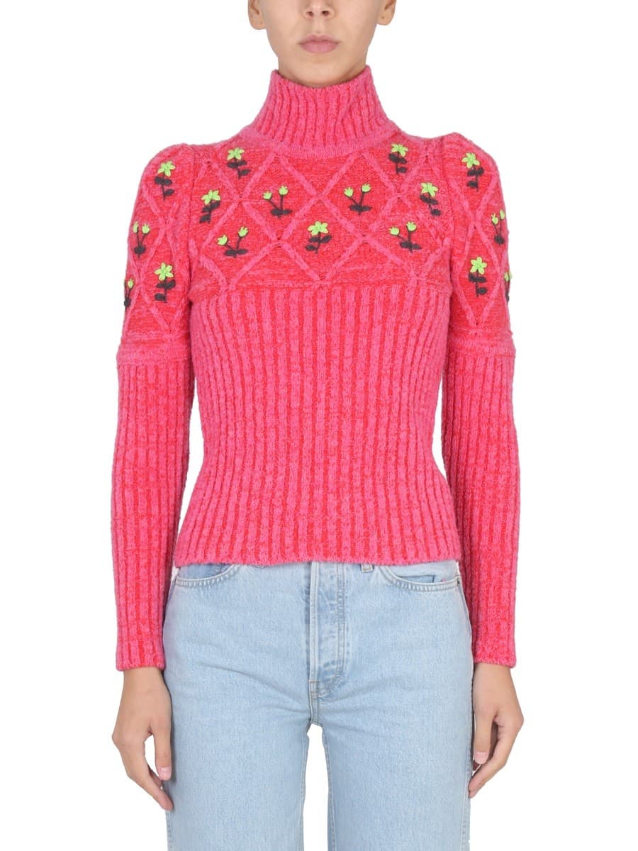 Cormio Jersey with Floral Embroidery