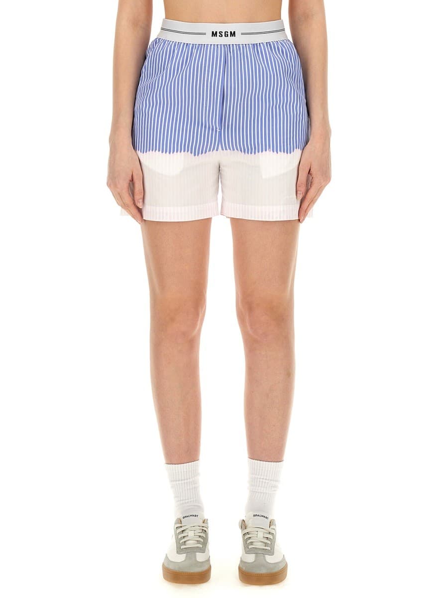 Msgm Shorts with Logo Band