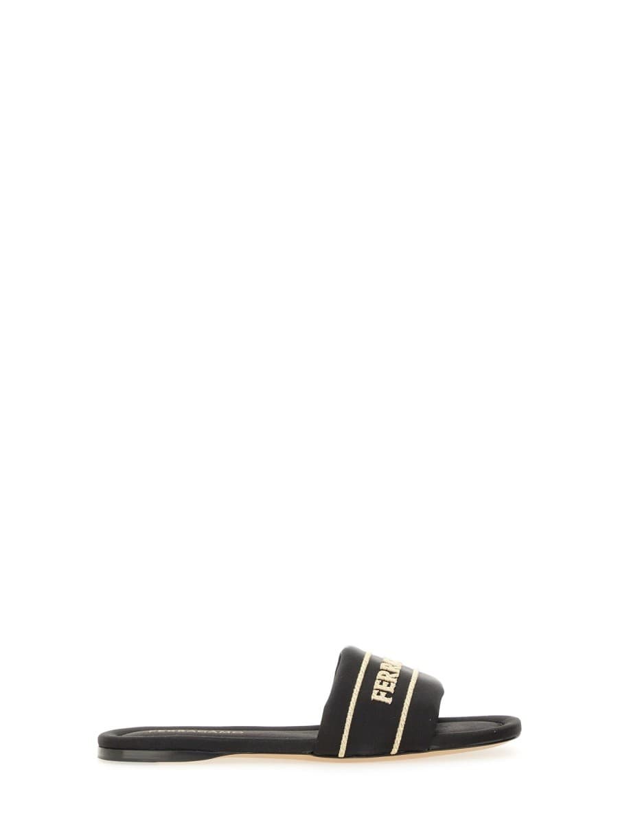Ferragamo Slide Sandal with Logo