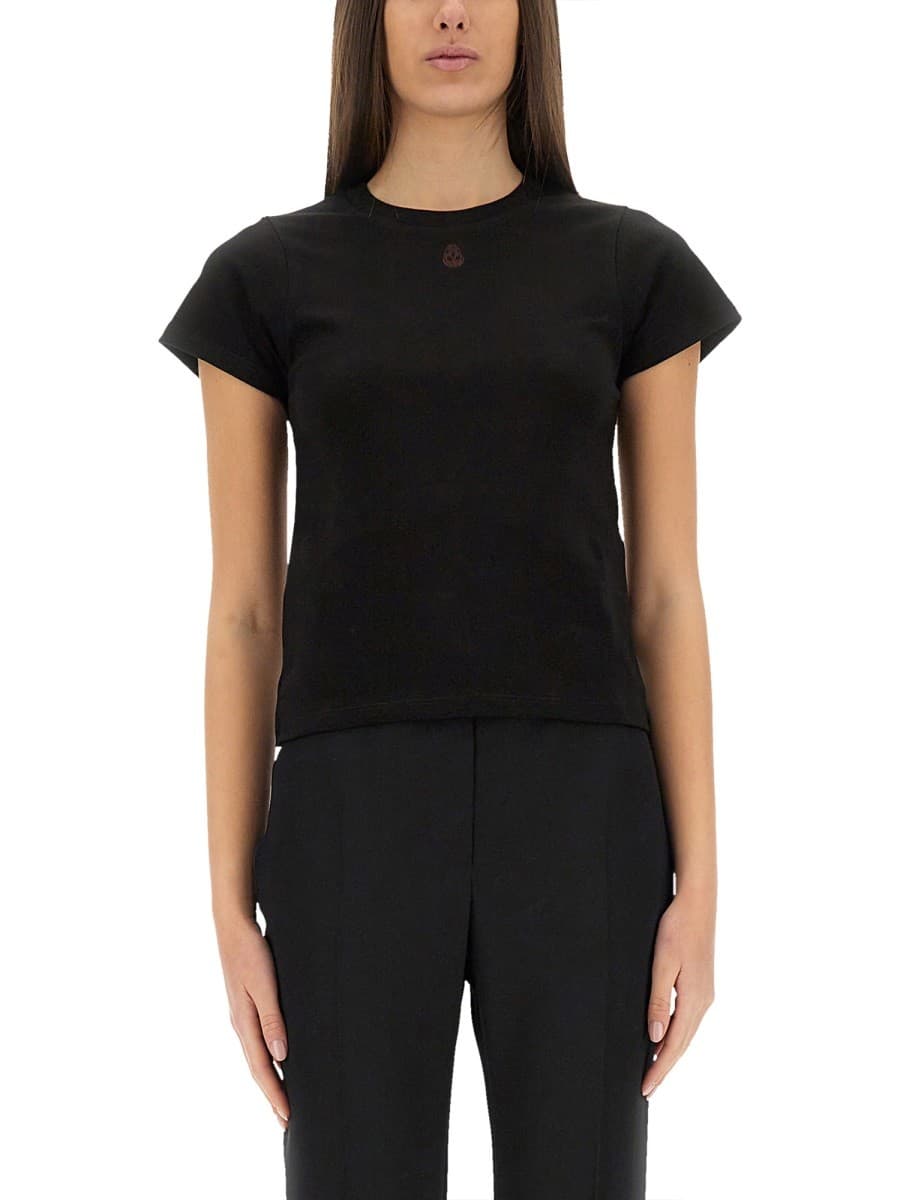Alexander Mcqueen T-Shirt with "skull" Embroidery