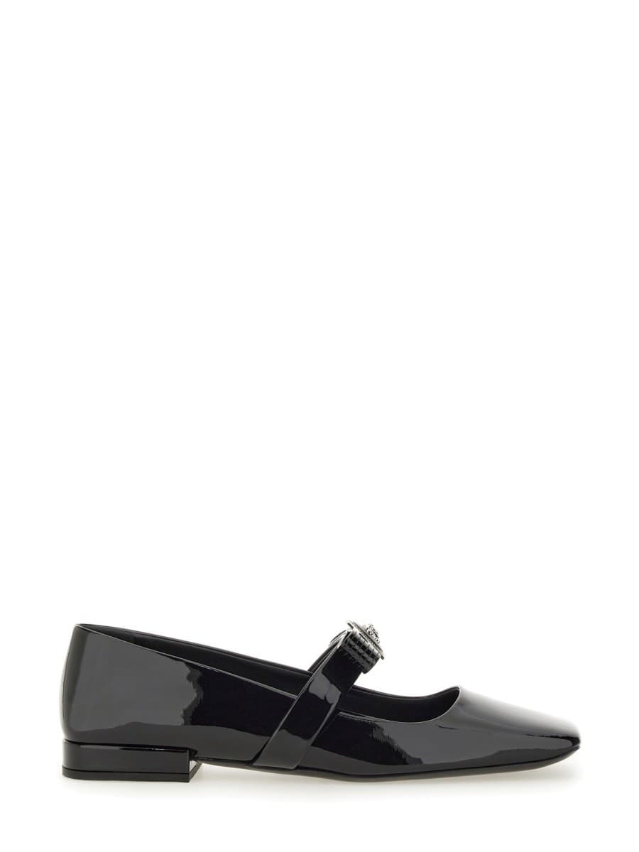 Versace Patent Leather Ballerina "gianni Ribbon"