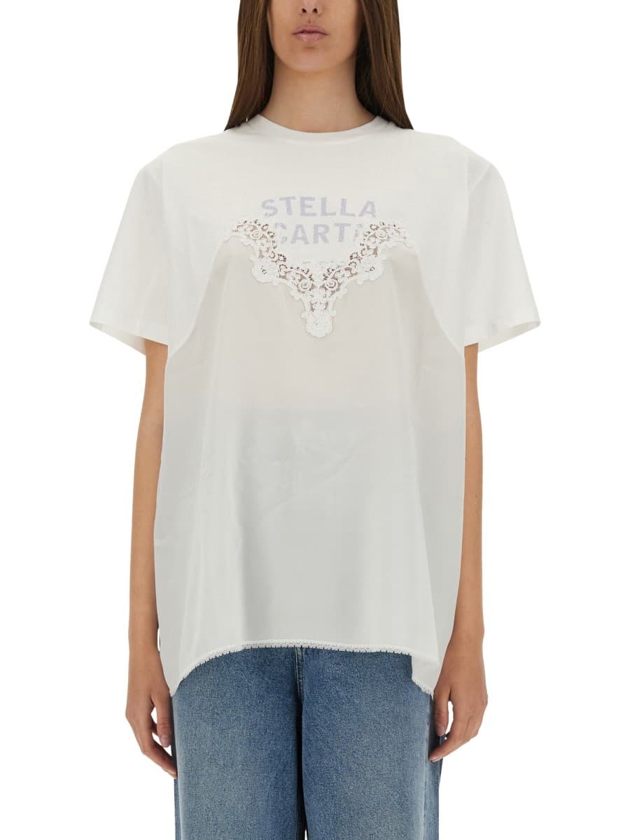 Stella Mccartney T-Shirt with Lace Insert