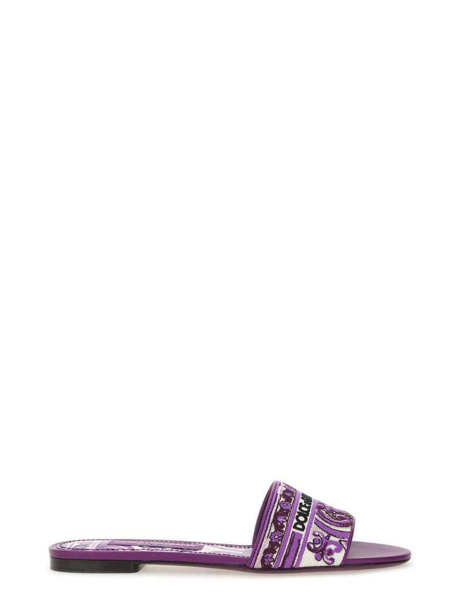 Dolce & Gabbana Slide Sandal with Embroidery