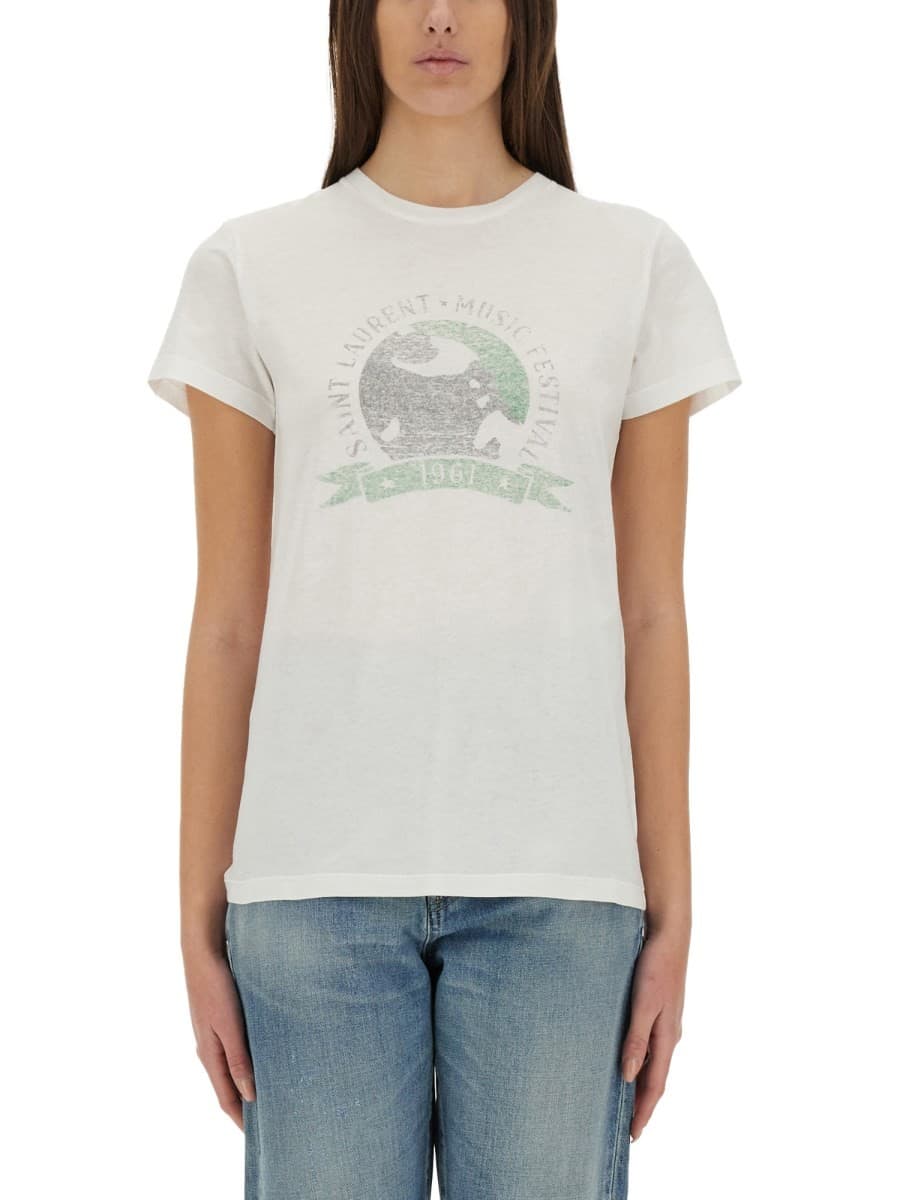 Saint Laurent "music Festival" T-Shirt