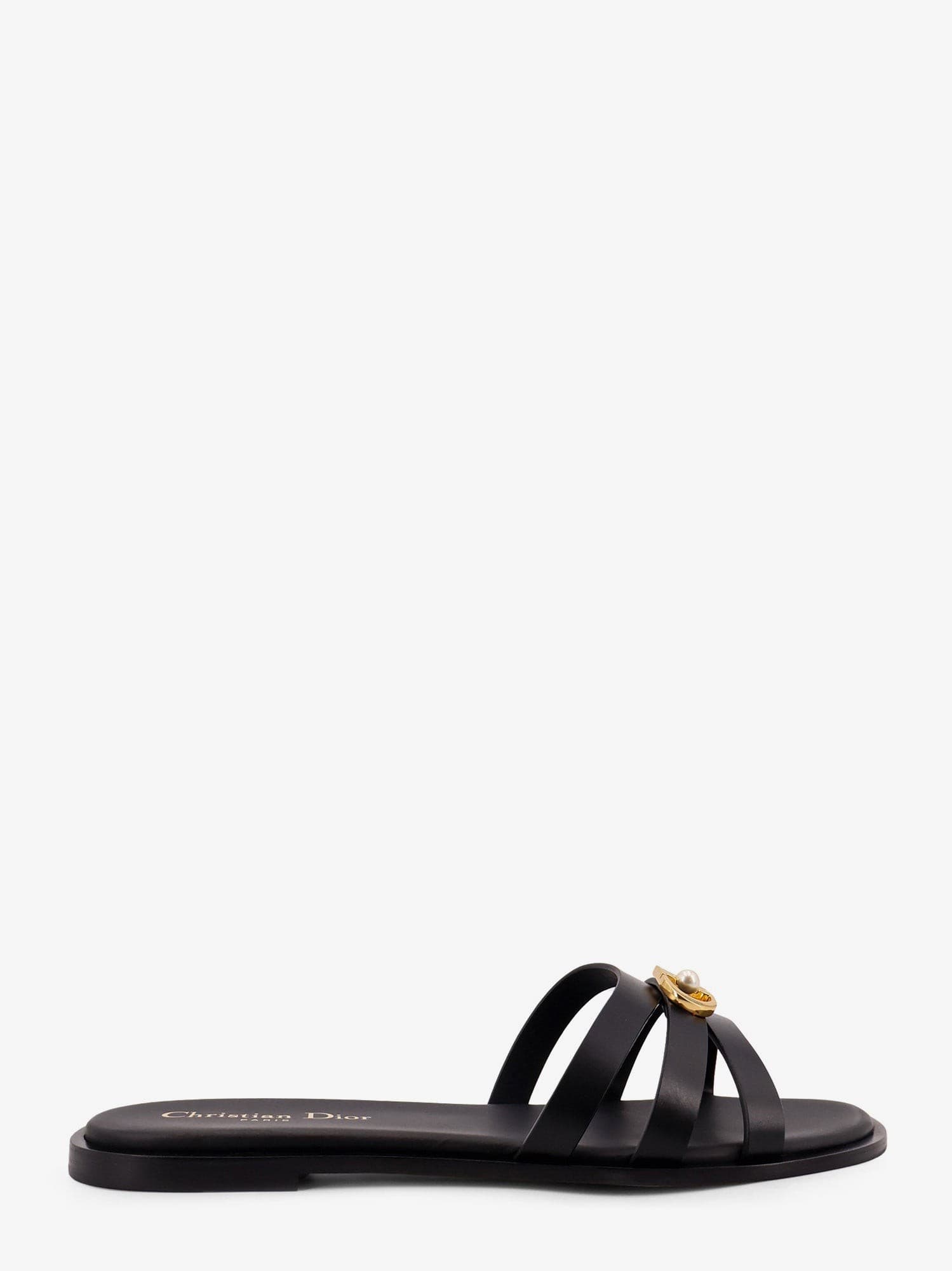 Dior 30M leather sandals with metal CD logo