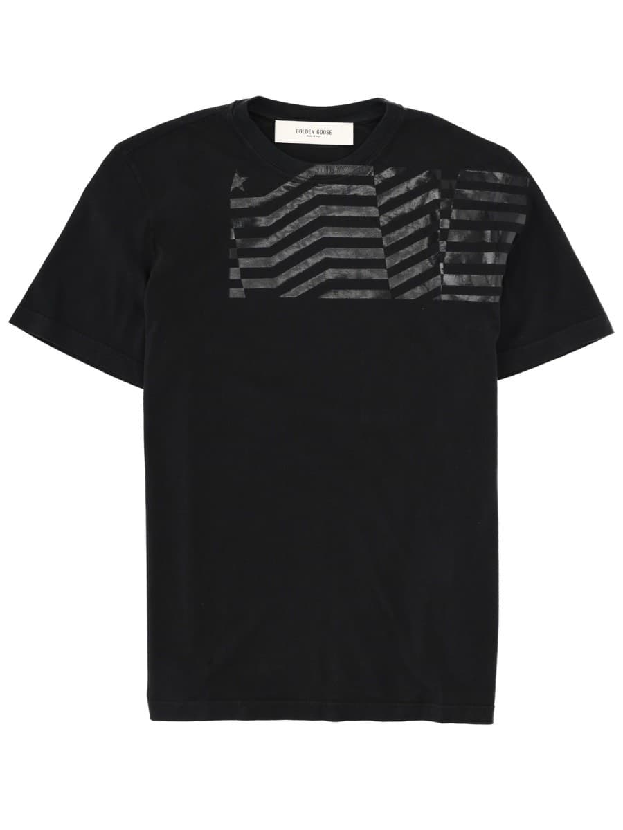 Golden Goose T-Shirt with "flag" Print
