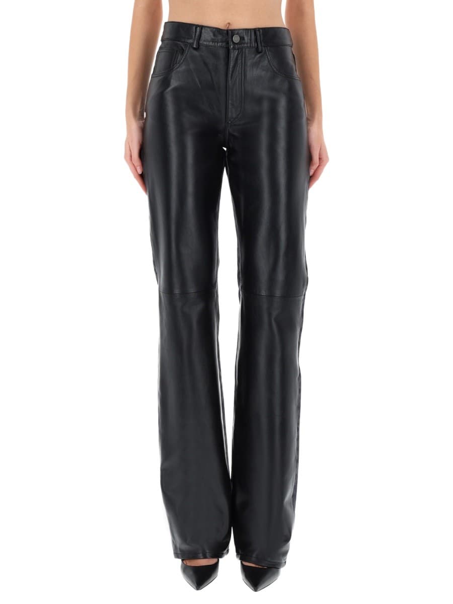 Haikure "star Black Denim & Leather" Pants