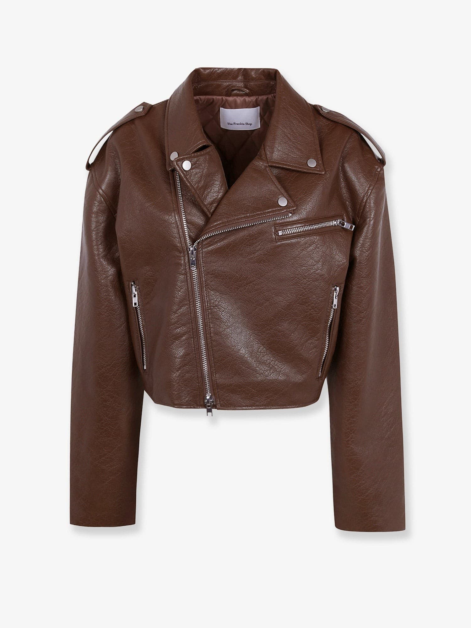 The Frankie Shop Daphne faux leather biker jacket
