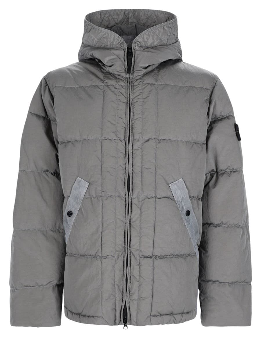 Stone Island piumino con collo alto e patch logo