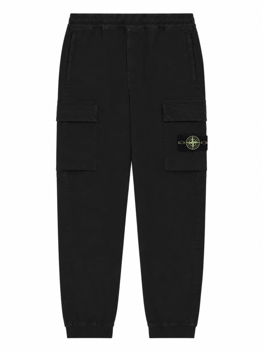 Stone Island Pantalone Cargo Con Patch Logo