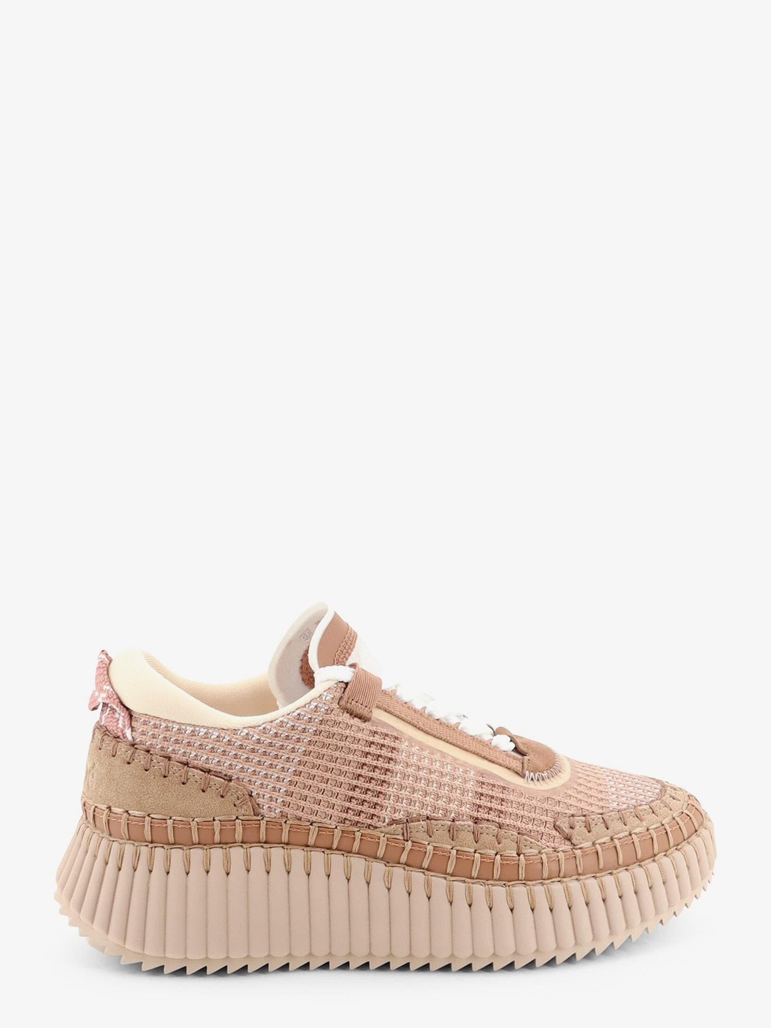 Chloe' Nama low-top sneakers in mesh with suede inserts