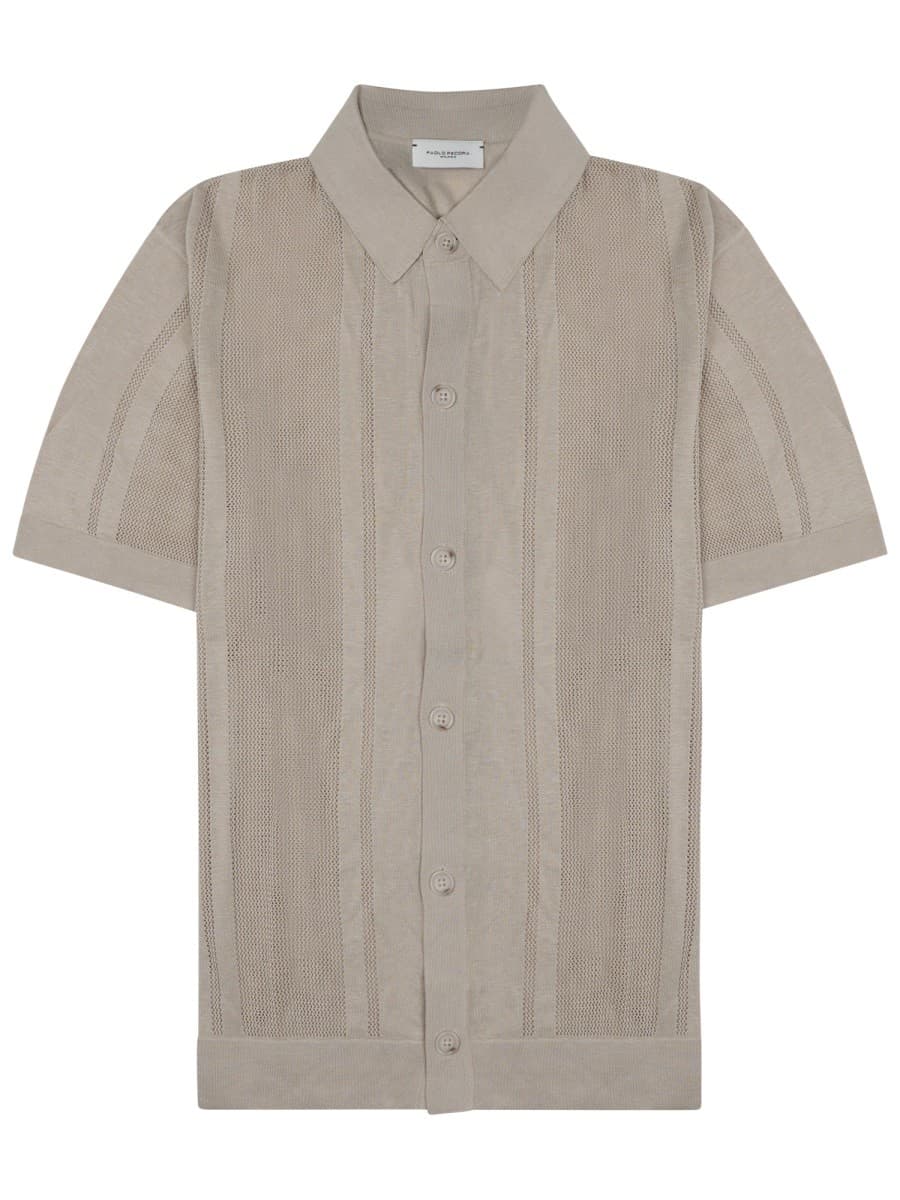 Paolo Pecora Milano Camicia in Maglia di Seta E Cotone