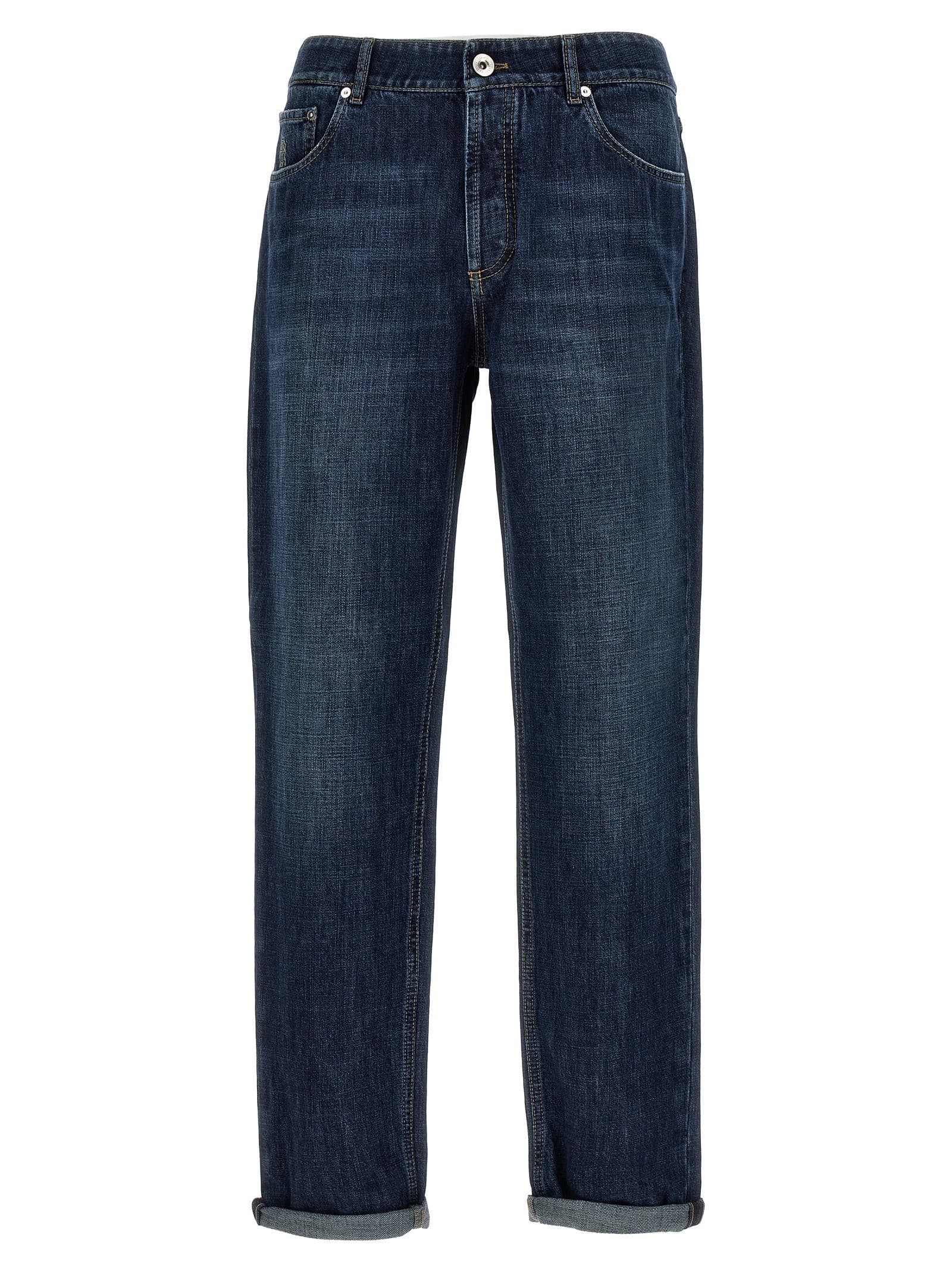 Brunello Cucinelli Logo embroidery jeans