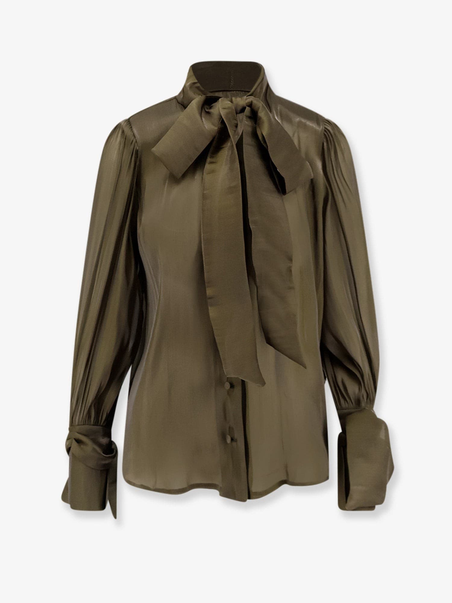 Actualee Satin shirt with padded shoulders