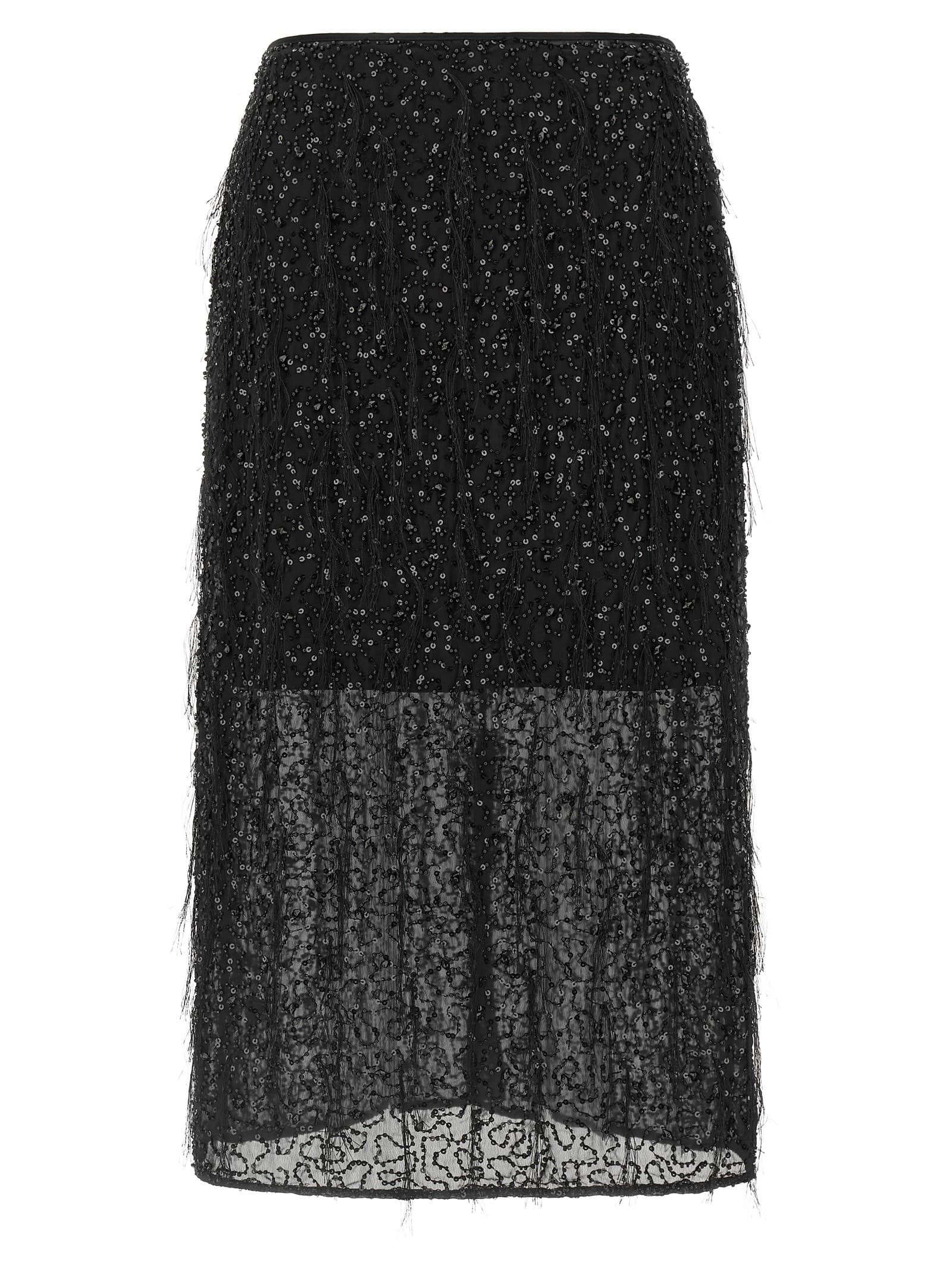 Twin Set Sequin embroidery skirt
