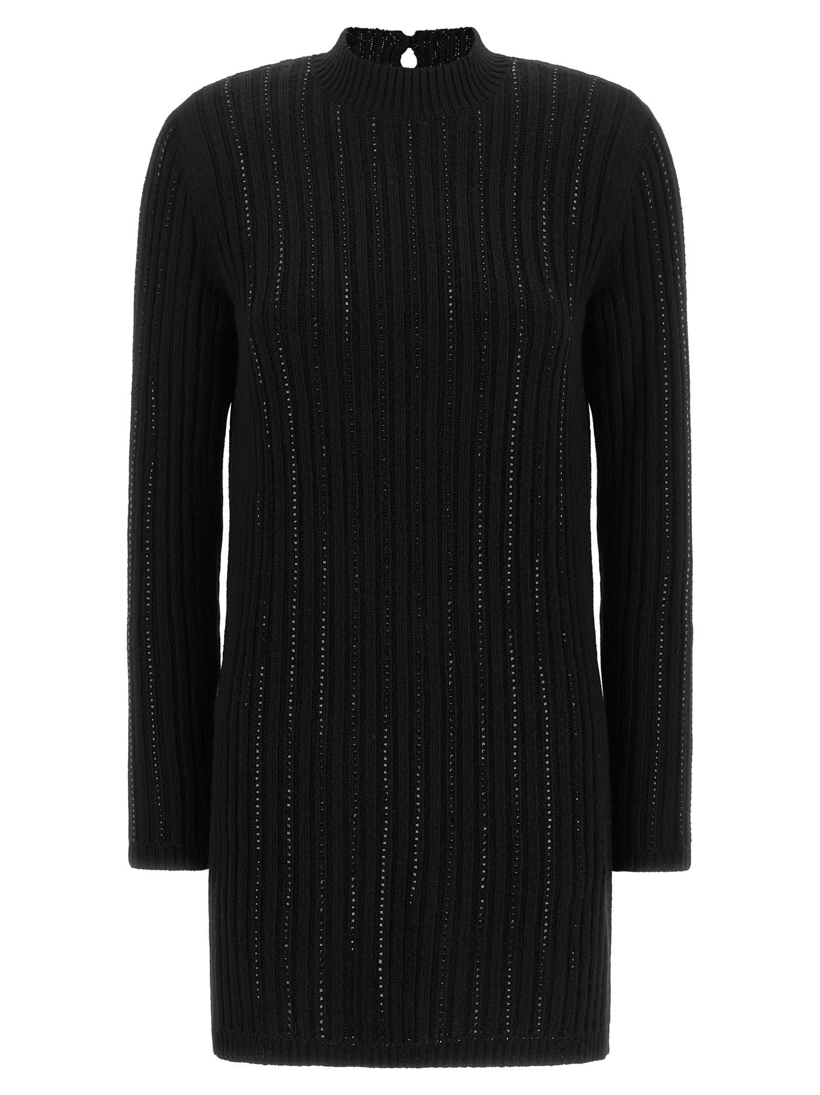Twin Set Ribbed dress with rhinestones