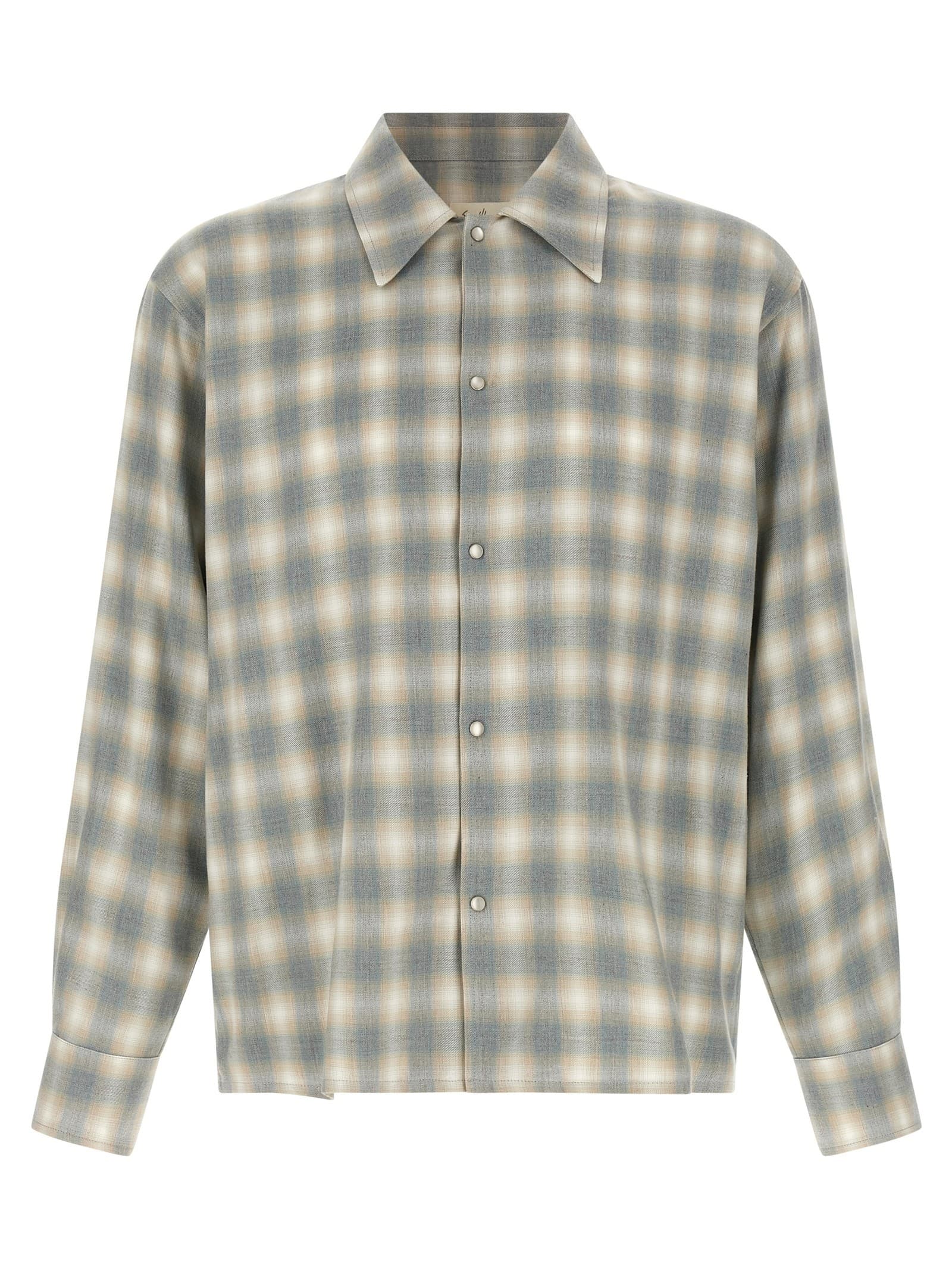 Second/layer Check dégradé shirt