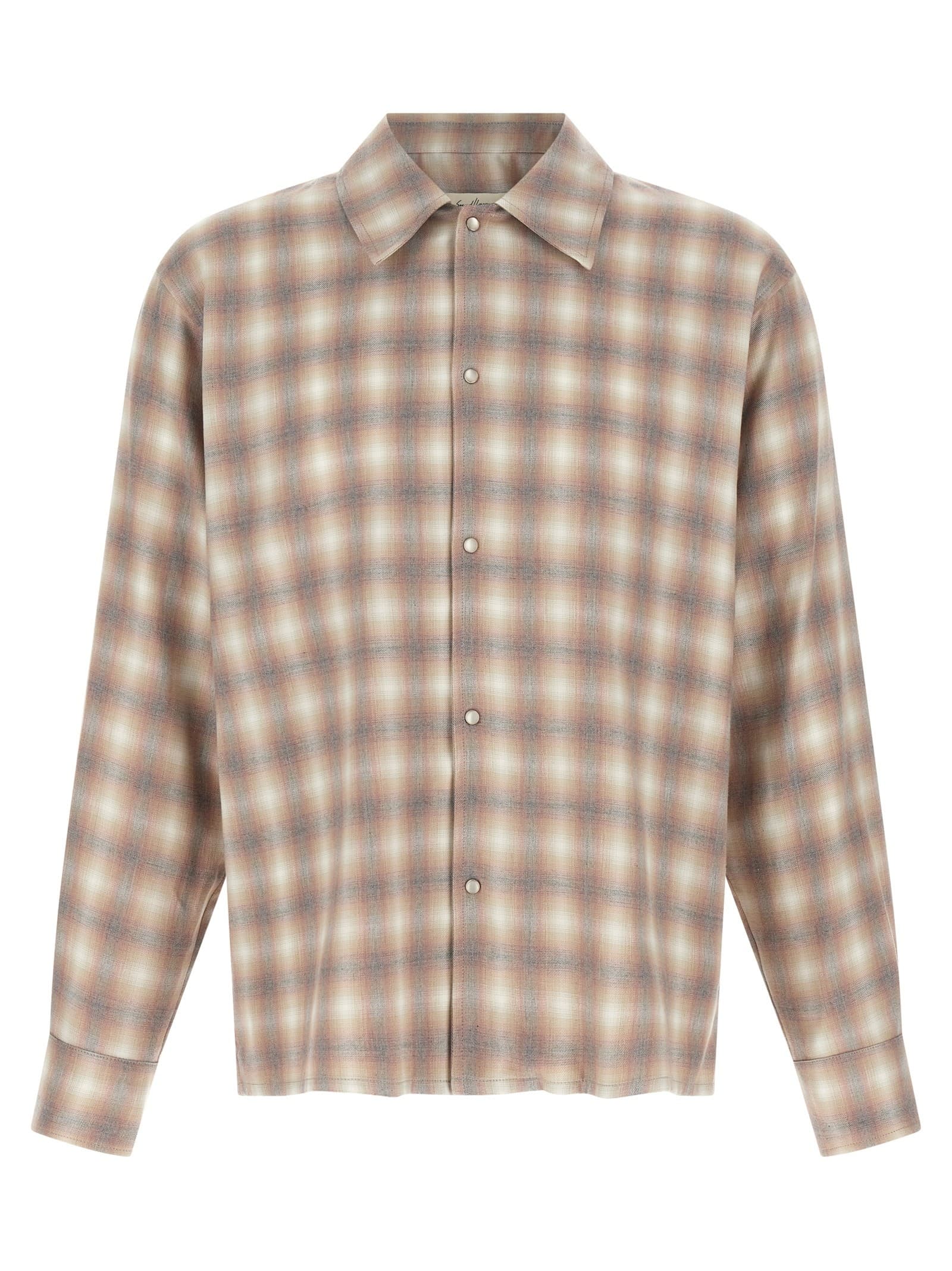 Second/layer Check dégradé shirt