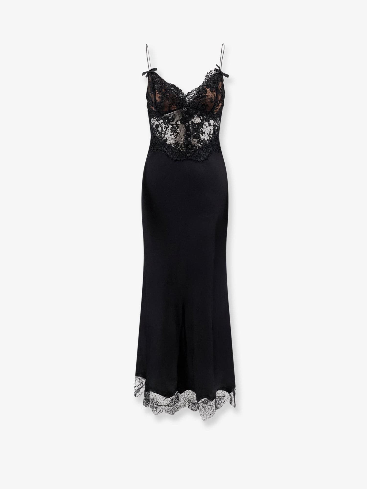 Self-Portrait Satin dress with lace profiles