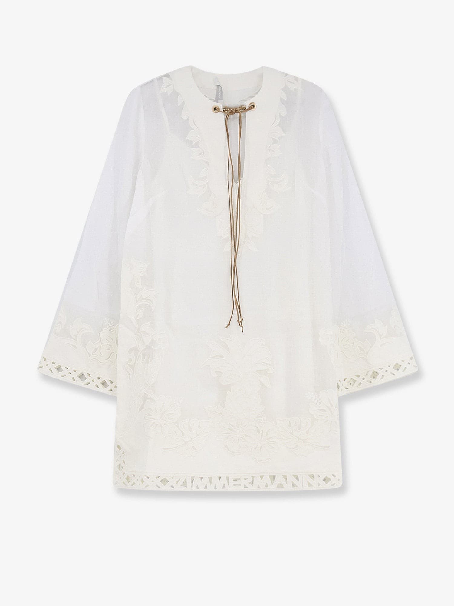 Zimmermann Indra ramie long dress with all-over embroidery