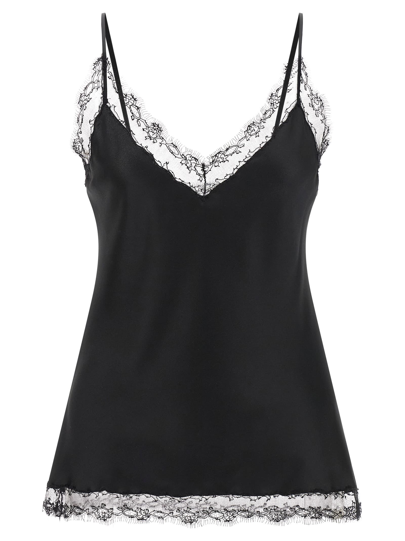 Ermanno Scervino Silk Lingerie Top with Lace