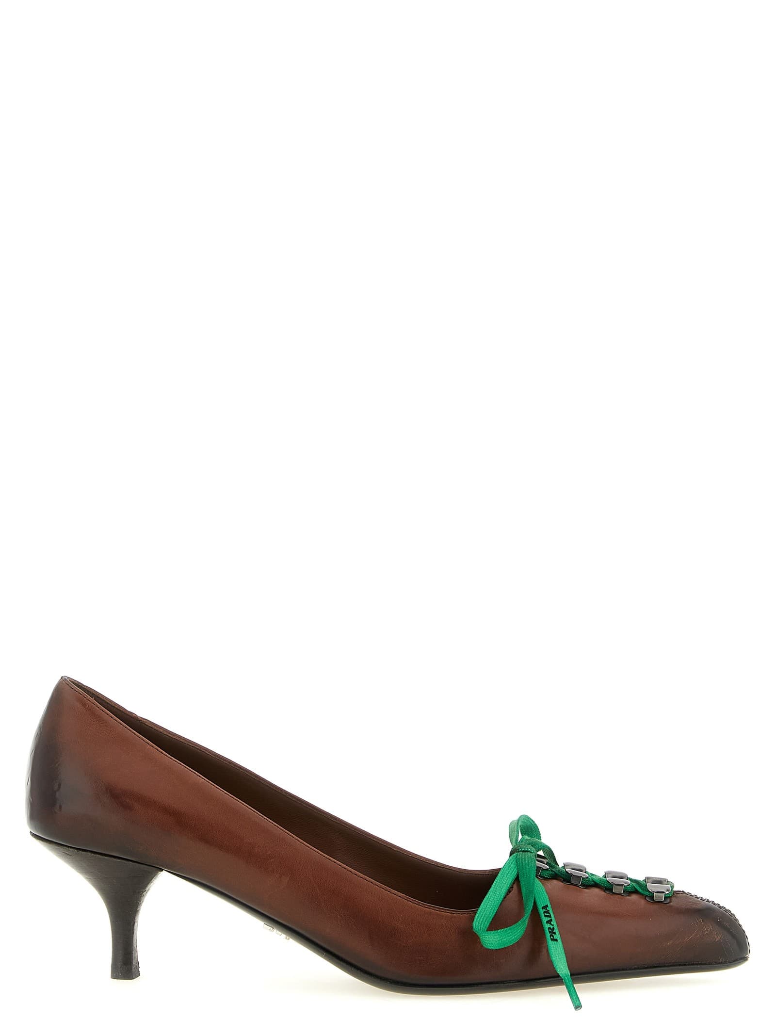 Prada Leather pumps with laces