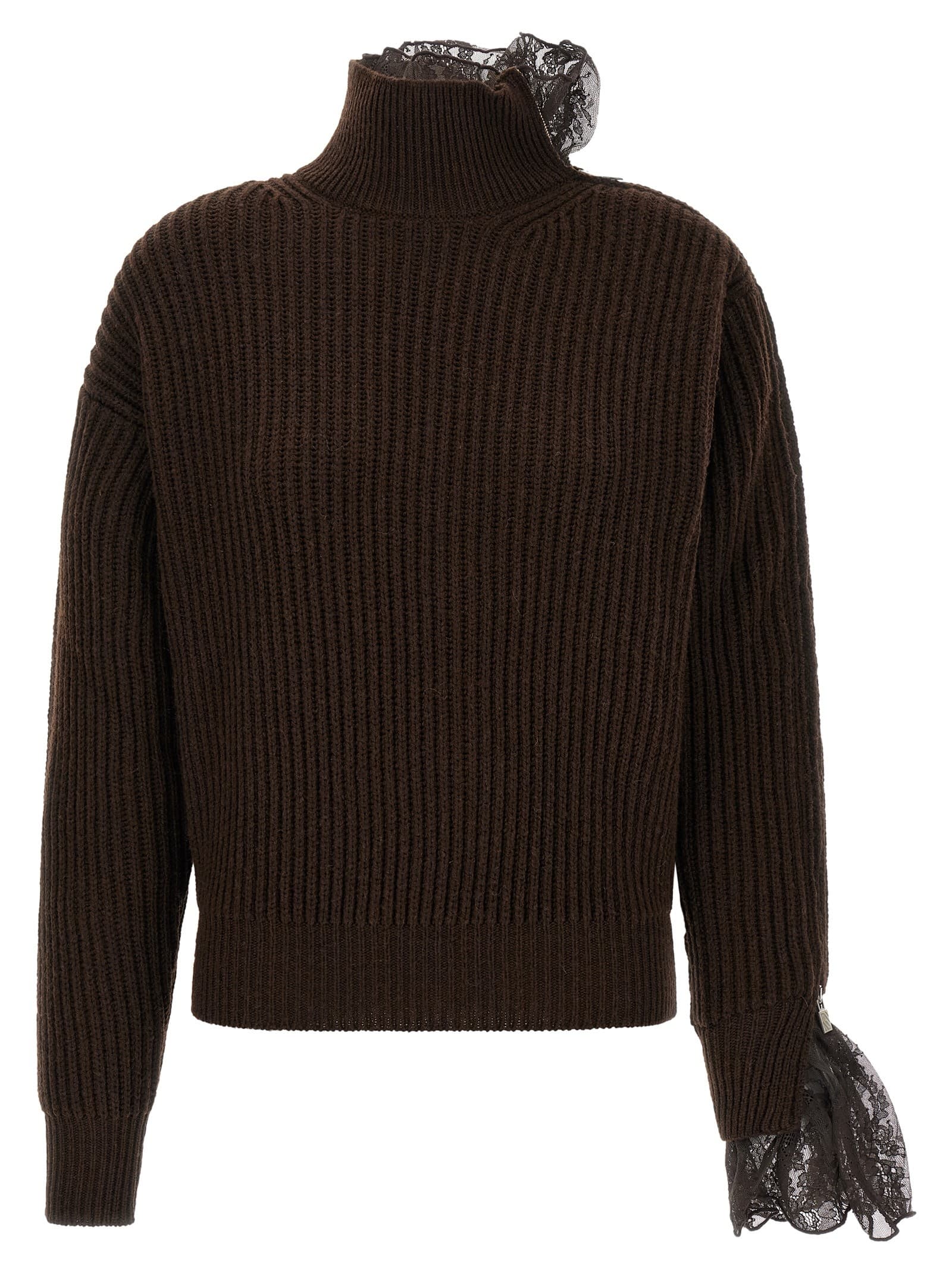 Giuseppe di Morabito Ribbed Lace Sweater